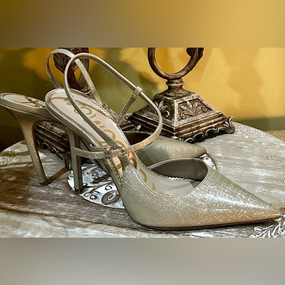 EUC Sam Edelman “Ayla” Champagne Patent Leather Pumps In Champagne Color Size 10 - Picture 7 of 16